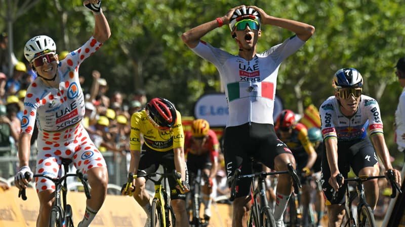Isaac Del Toro remportant la 2e etape du Tour de France a Barcelone le 5 juillet 2026 2315464