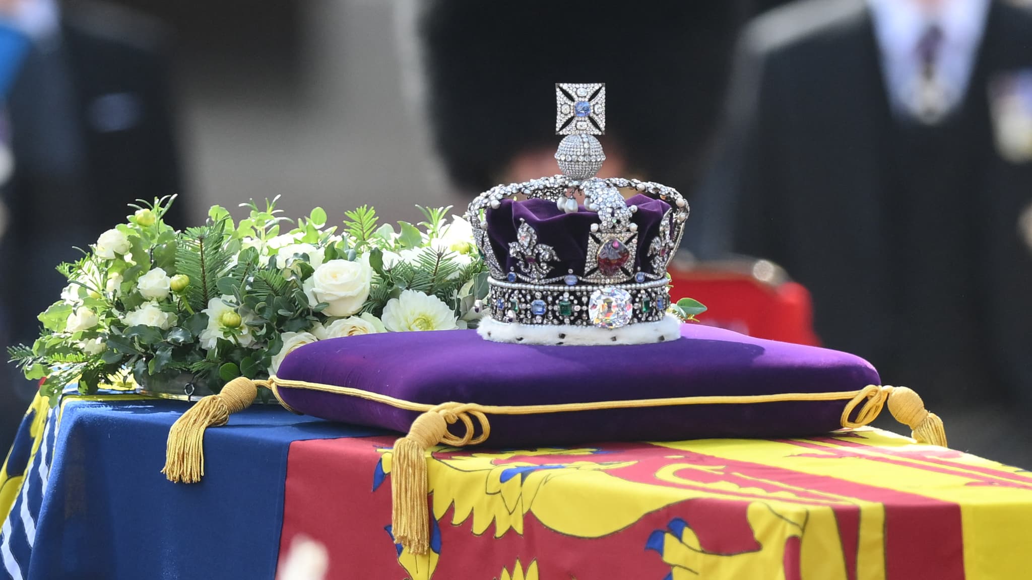 Le cercueil d'Elizabeth II. Le cercueil d'Elizabeth II.