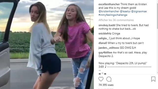 Deux jeunes filles réalisent le "In My Feelings Challenge"