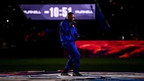 Le rappeur SDM lors d'un mini-concert au Parc des Princes avant PSG-OM (3-1, L1), le 16 mars 2025
