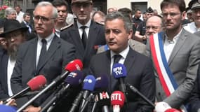 Darmanin lors d'une conférence de presse le 17 mai