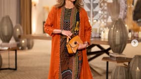 La reine de Jordanie, Rania al-Yassin, en mars 2025, avec le sac de la maroquinerie française Nodie's
