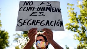 Manifestation contre le reconfinement partiel à Madrid le 27 septembre 2020