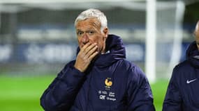 Didier Deschamps pendant un entraînement de l'équipe de France, le 11 novembre 2024