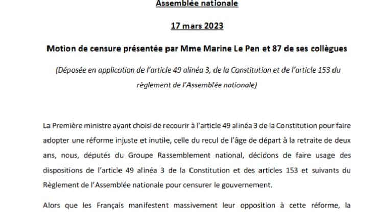 Le communiqué de presse du RN 
