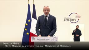 Bruno Le Maire lors de la présentation du projet de réforme des retraites le 10 janvier 2022