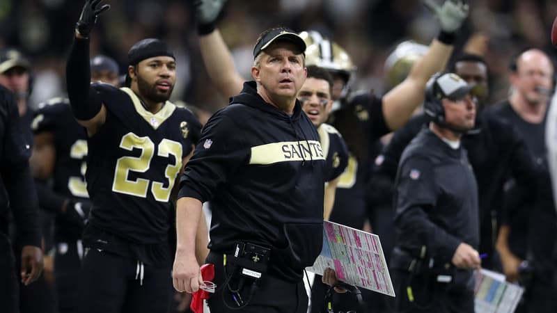 Sean Payton, le coach des Saints de la Nouvelle-Orléans, n'a pas compris la décision des arbitres contre les Rams de Los Angeles.