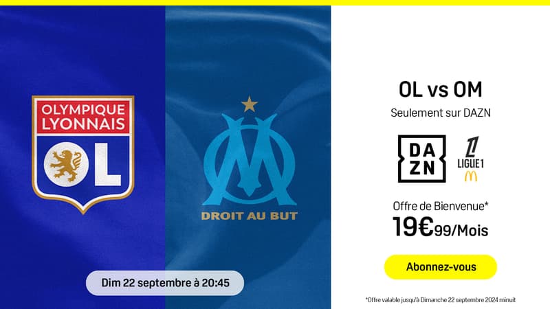 Lyon – Marseille : suivez le match de la cinquième journée de Ligue 1 McDonald’s moins cher avec cette offre