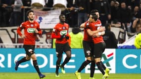 Les Rennais lors de la demi-finale victorieuse à Lyon.