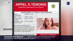 Un appel à témoins lancé après la disparition d'une jeune fille à Ostricourt