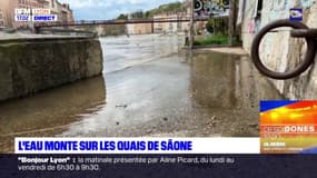 Lyon: l'eau monte sur les quais de Saône