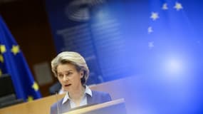 Ursula von der Leyen, présidente de l'exécutif européen, la 10 février 2021 à Bruxelles. (Photo d'illustration)