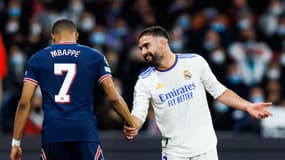Kylian Mbappé et Dani Carvajal lors de Real-PSG, le 9 mars 2022