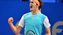 Alexander Zverev, tout heureux de se qualifier pour la finale du tournoi ATP de Montpellier.