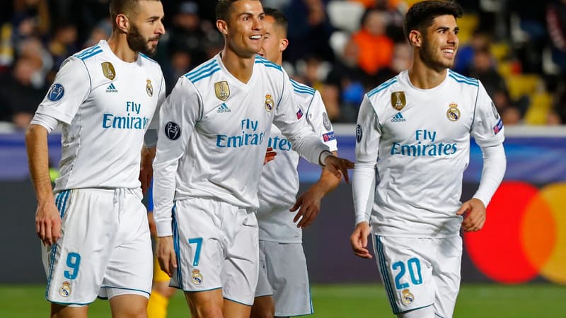 Karim Benzema, Cristiano Ronaldo et Marco Asensio