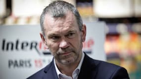 Thierry Cotillard, président du Groupement Mousquetaires, lors d'une visite de la ministre du Travail et de la Santé dans un supermarché Intermarché à Paris, le 5 septembre 2025 (photo d'illustration).