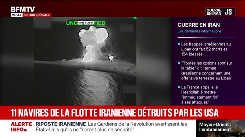 Guerre en Iran: Washington assure que 11 navires de la flotte iranienne ont été détruits par les États-Unis
