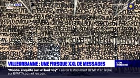 Villeurbanne: une fresque XXL éphémère composée de messages des habitants