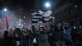 Des manifestants à Barcelone ce mardi 16 février.