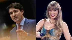 Le Premier ministre canadien Justin Trudeau et la chanteuse Taylor Swift.