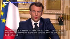 Emmanuel Macron annonce une "garantie de l'État à hauteur de 300 milliards d'euros" pour les prêts bancaires des entreprises