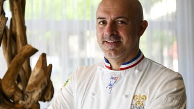 Olivier Nasti, chef du restaurant "Le Chambard", le 23 avril 2020 à Kaysersberg, dans l'est de la France