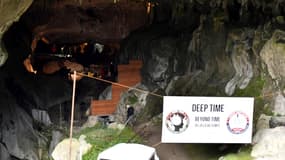 L'entrée de la grotte choisie pour la Mission Deep Time, dans l'Ariège. 