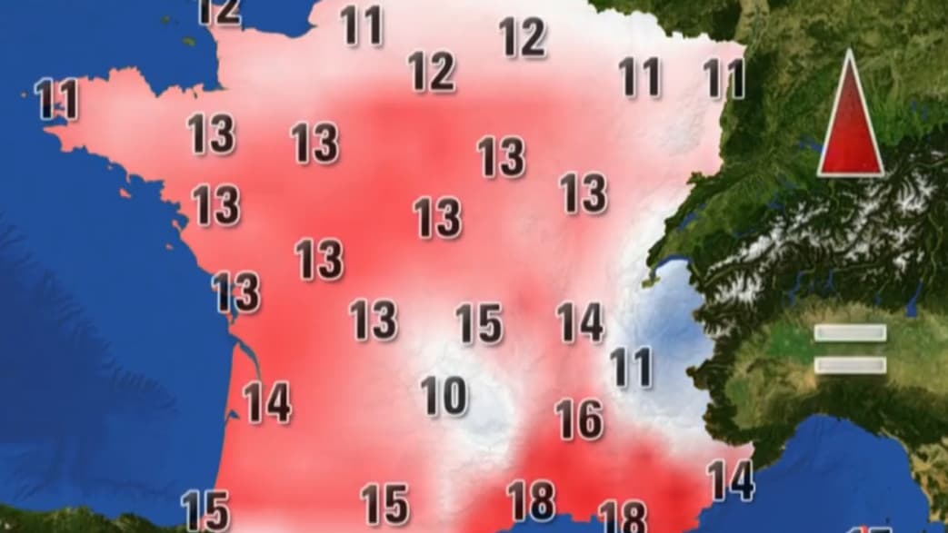 Les températures de ce lundi après-midi 