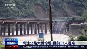 Un pont s'effondre en Chine après de fortes pluies, le 19 juillet 2024