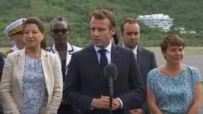 Emmanuel Macron à son arrivée sur l'île de Saint-Martin