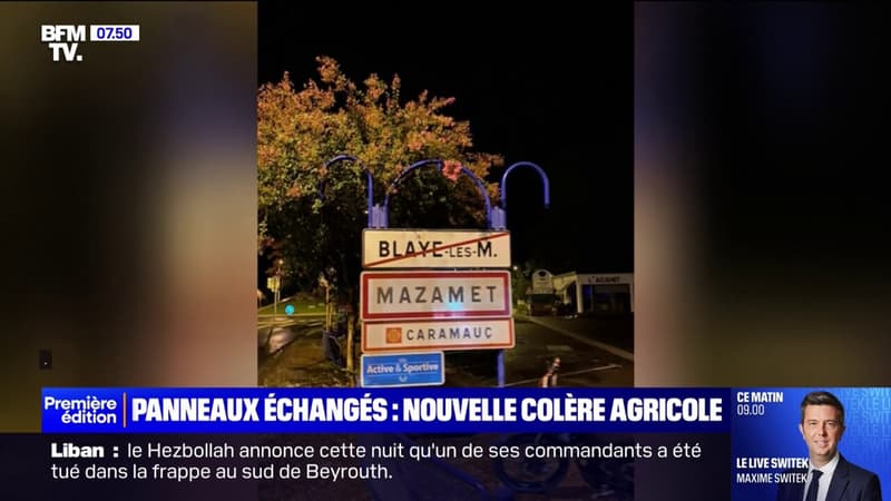 Colère des agriculteurs: dans le Tarn, après les panneaux des villes retournés, les panneaux échangés