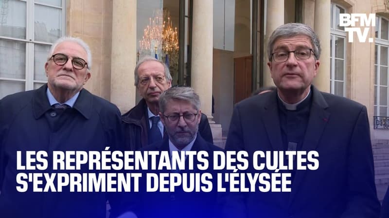 Les représentants des cultes s'expriment depuis l'Élysée après leur rencontre avec Emmanuel Macron