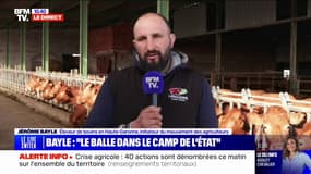 Colère des agriculteurs: "On remettra un peu le 'bronx' dans le pays" si le gouvernement ne tient pas sa parole, assure Jérôme Bayle