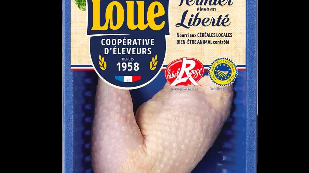 Cette barquette d'une cuisse de poulet Loué est rappelée