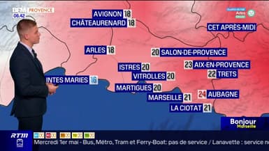 Météo Bouches-du-Rhône: un lundi nuageux voire pluvieux à l'ouest du département, jusqu'à 24°C à Aubagne