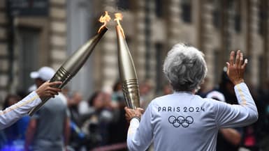 La flamme olympique à Bordeaux le 23 mai 2024