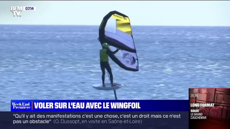 Le wingfoil, un sport semblable au kitesurf et qui permet de voler sur l'eau