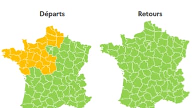 Une journée orange dans le sens des départs du nord au grand ouest, prévoit Bison Futé.