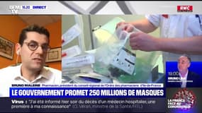 Pour Bruno Maleine (Ordre des pharmaciens d'Île-de-France), "250 millions de masques, ça ne suffit pas"