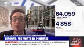 Espagne: 769 victimes du coronavirus en 24h