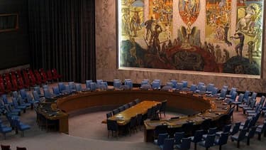 La salle de réunion du Conseil de sécurité à l'ONU.