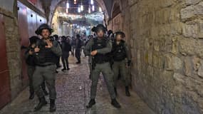 La police israélienne à Jérusalem. 