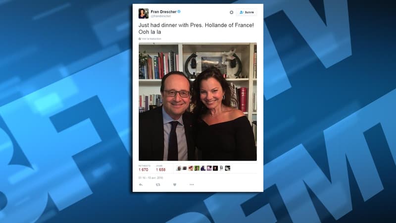 L'actrice de Une nounou d'enfer a immortalisé son dîner avec le chef d'Etat.