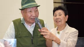 Iwao Hakamada avec sa sœur Hideko à Shizuoka au Japon le 29 septembre 2024