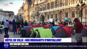 Paris: des centaines de migrants s'installent devant l'hôtel de ville