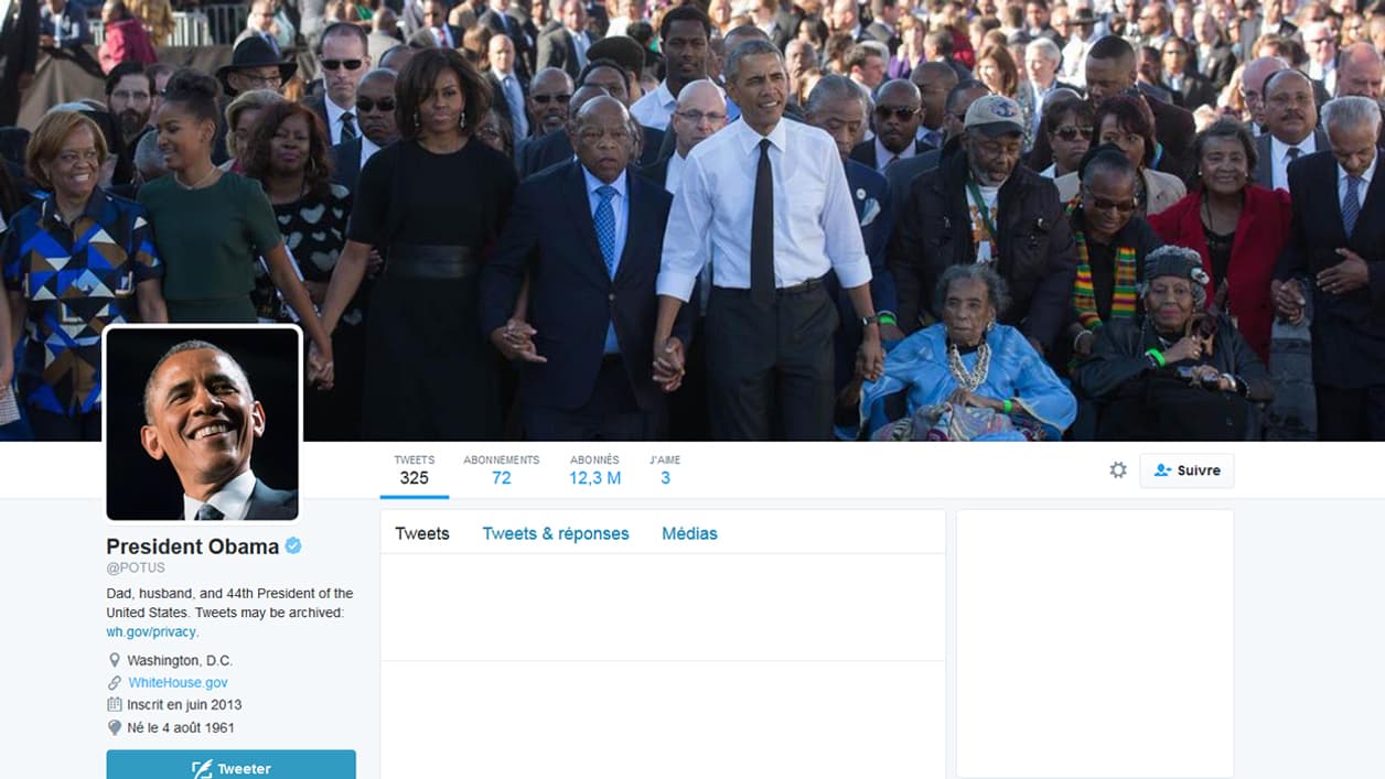 Le compte Twitter @POTUS Le compte Twitter @POTUS