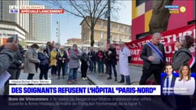 Paris: manifestation contre le futur hôpital Grand Paris-Nord