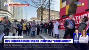 Paris: manifestation contre le futur hôpital Grand Paris-Nord