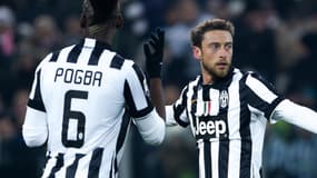 Claudio Marchisio et Paul Pogba, à Turin le 7 février 2015