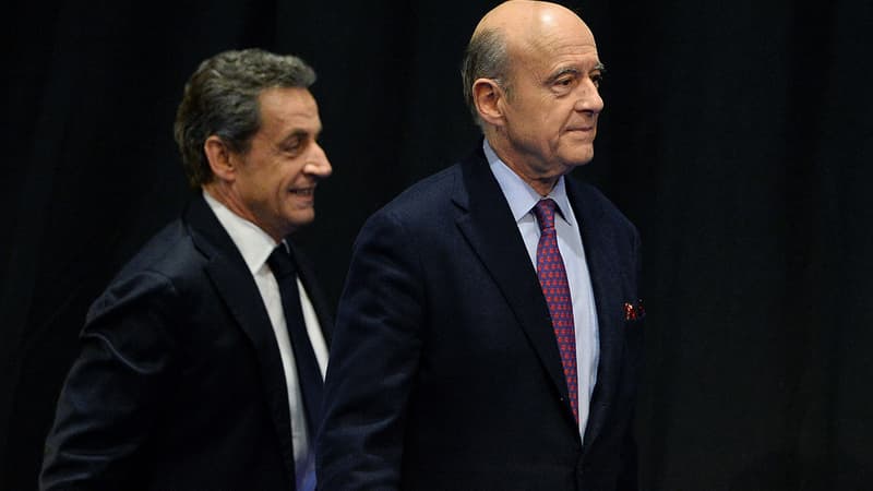 Nicolas Sarkozy et Alain Juppé à Limoges le 14 octobre 2015.